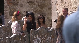 The Duchess of Sussex looks stunning as she arrives at a wedding on her 37th birthday | HELLO!