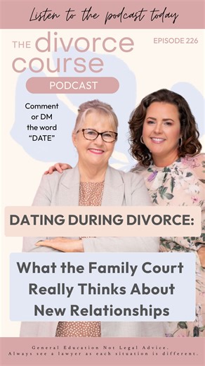 Met someone new… but your divorce isn’t finalised yet? 😬 Cue everyone telling you you’ll lose the kids, ruin your property case, or upset the court. Take a breath. Dating during divorce isn’t the disaster people make it out to be but there are things you need to understand. We break down what the Family Court actually cares about (and what it doesn’t) in our latest episode. 🎧 Listen to “Dating During Divorce” on THE DIVORCE COURSE PODCAST. Here’s some of what the Family Court of Australia actu