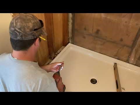 Delta Fiberglass shower base install