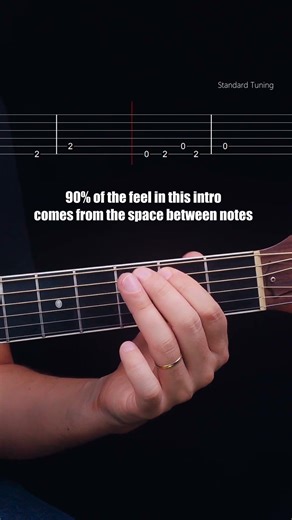 90% of the feel in this intro comes from the space between notes.