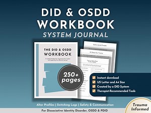 DID & OSDD Workbook | Trauma-informed System Journal and Recovery Tools (digital Pdf) - Etsy