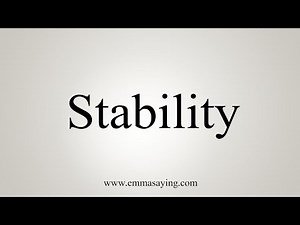 How To Say Stability