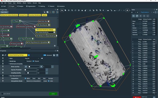 【Avizo 培训练习】岩芯和多孔材料分析-孔隙体积、有效孔隙度通孔率、渗透率、流体模拟