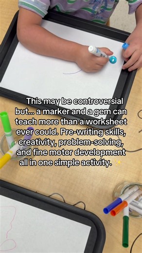 Marker and Gem Activity for Pre-Writing and Fine Motor Skills