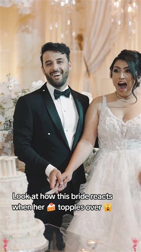 wedding cake falling reaction, watch till the end of the video #wedding #fails #sad #shorts