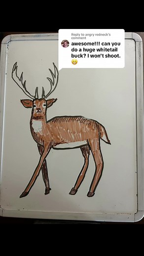 Replying to @angry redneck Thanks for the suggestion! Hope all is well! #deer #buck #whitetaildeer #animal #cute #majestic #derp #derpy #doodles #doodle #drawing #art #arttok #artistoftiktok #daily #dailydrawing #whiteboard #workweekdoodles #dryerase #marker #markers #dailyart