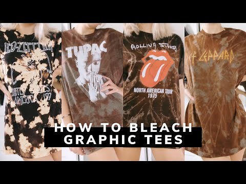 How to Make Bleached Distressed Graphic Tees | DIY