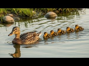 Cute Ducklings Running Behind Their Mother | Adorable Duck Family Moments