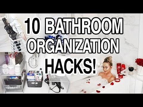 10 BATHROOM ORGANIZATION HACKS + STORAGE IDEAS!