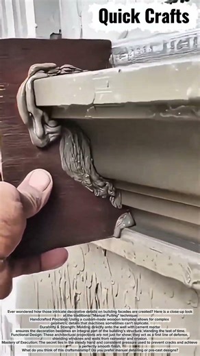 Precision in Motion: Crafting Concrete Cornices by Hand 🏗️✨#shorts
