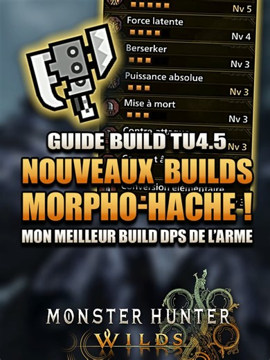 Le MEILLEUR build Morpho-Hache pour la fin du jeu Monster Hunter Wilds est là ! N'hésitez pas à liker et partager la vidéo si le contenu vous a plu, ça ne vous prend que deux clics et ça permet de faire avancer la page ! Aujourd'hui je vous propose un build Morpho-Hache qui est mon meilleur build DPS avec l'arme ! On utilise une Artian Gogma, Force latente et Puissance du Doshaguma pour un max de dégâts ! #mhwilds #monsterhunter #astuces #guide #gamer
