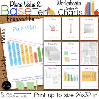 Base Ten Blocks & Place Value – Worksheets and Anchor Charts for Math Practice