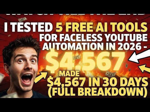 I Tested 5 Free AI Tools for Faceless YouTube Automation in 2026 – I Made $4,567 in 30 Days