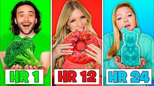 63K views · 1.6K reactions | I Survived for 24 Hours Eating Only One Colored Food | Preston Tv | Facebook