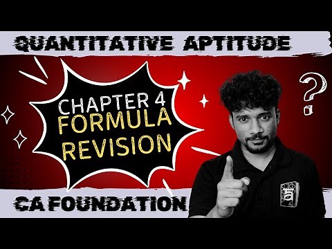 CA Foundation | Formula Revision | Chapter 4 Mathematics Of Finance | Quantitative Aptitude Nithin