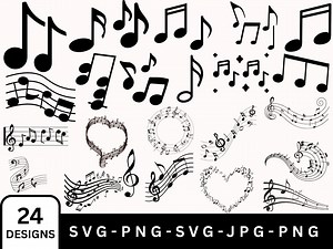 Music Notes Svg Bundle,musical Notes Clipart,musical Notes Png,musical Notes Vector,cricut Cut Files,musical Notes Svg Files for Cricut,ai - Etsy Canada