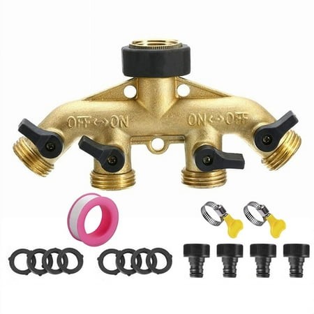 4 way garden hose splitter, heavy brass splitter - Walmart.ca