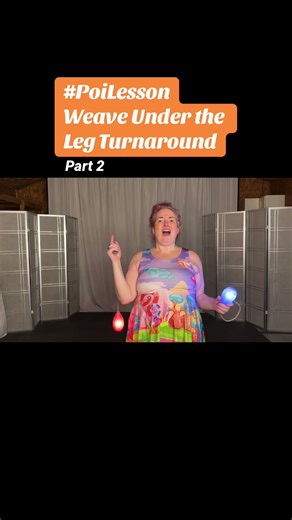 Pt2 Poi Weave Under the Leg Turnaround Switchback #PoiSpinning #PoiDance #FlowArts #PoiTutorial