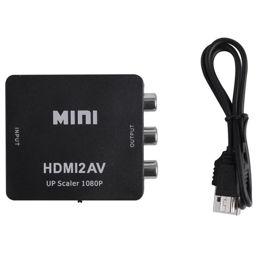 MINI HDMI to 3RCA CVBS Composite Video AV Converter Adapter TV PS3 VHS VCR DVD Black | Lazada.co.th