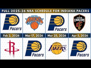 Full 2025-26 NBA Schedule For Indiana Pacers
