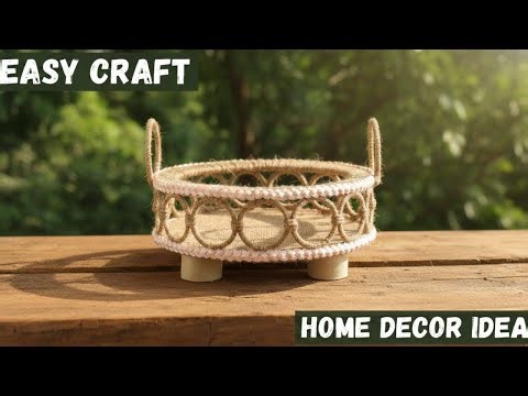 How To Make Beautiful Jute Rope Basket at Home| Transform Old Bengels Into Beautiful Organizer #diy