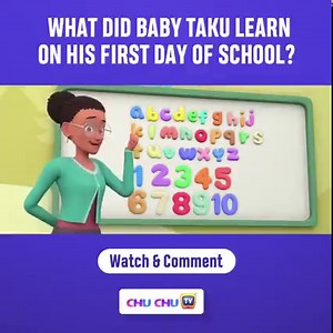 What did Baby Taku learn on his first day of school? Watch the video ‘First day of school song’ and comment below! Attending school for the first time is an important milestone for both parent and child. Isn’t it? #ChuChuTV #NurseryRhymes #BabyTaku #BeingAParent #KidsActivities | ChuChu TV Kids Songs & Stories