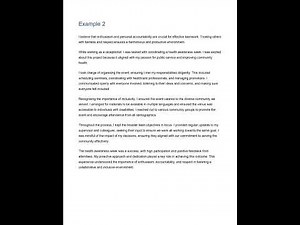 AA/AO 250 Word Statement Example | Leadership | Civil Service Behaviours