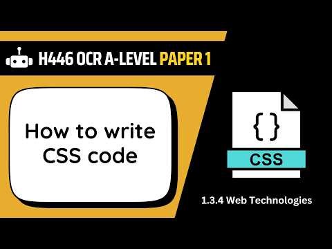 CSS | 3.4a | OCR A-Level Computer Science