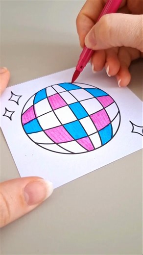 Color a disco ball with me 🪩🕺💃 #alcoholmarkers #art #drawing #coloring #satisfying