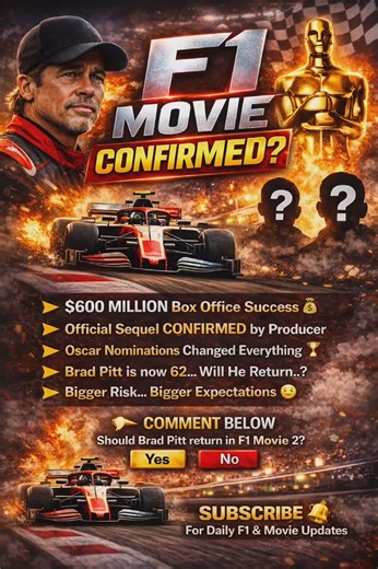 👉 F1 Movie Sequel CONFIRMED?! Brad Pitt Returning… Or Not 😱 #movie
