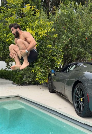 Trained hard, coffee and cannon balls 💣😂 #armantsarukyan #arman #ferrari #pool #fyp