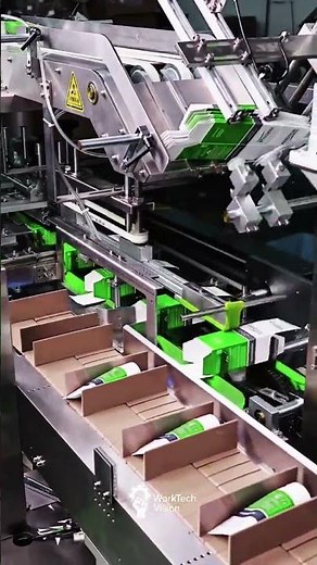 Automatic Cartoning Machine Process Packing Tubes into Boxes on Production Line