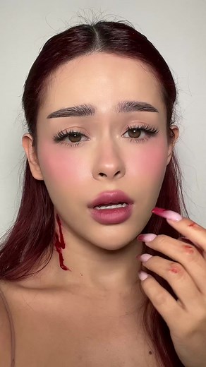 Transformed into a Vampire with Fake Blood