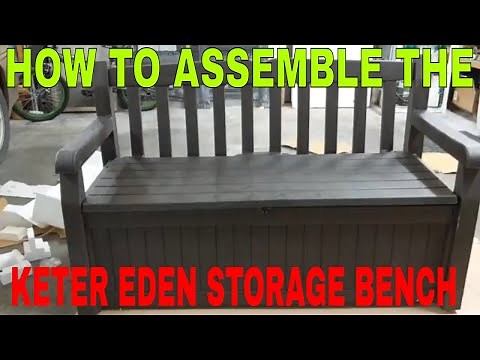 KETER EDEN ALL WEATHER STORAGE BENCH UNBOXING ASSEMBLY AND REVIEW