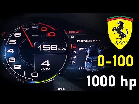 1000 HP FERRARI SF90 Stradale Acceleration 0-100 km/h & 0-100mph