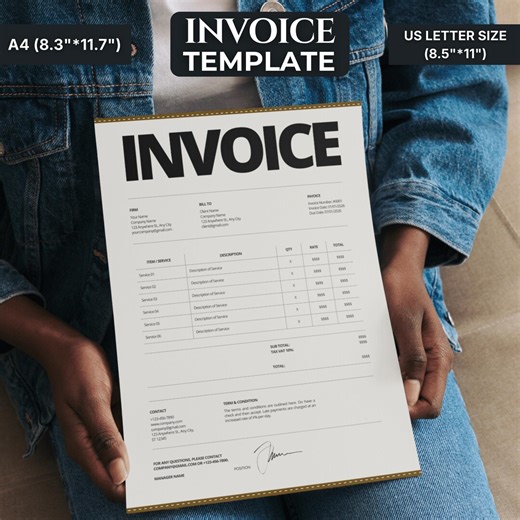 Client Invoice, Billing Template, Canva Pro Editable PDF, Invoice for Freelancers - Etsy