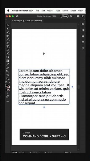 Switch Text Alignment in Seconds in Adobe Illustrator