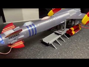 Fireball XL5 3D printed model kit built and lit