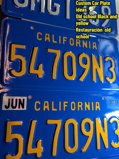 Custom Car Plate ideas 💡 Old school Black and yellow Restauración old school #california #licenseplates #oldschool #placaspersonalizadas #customplate
