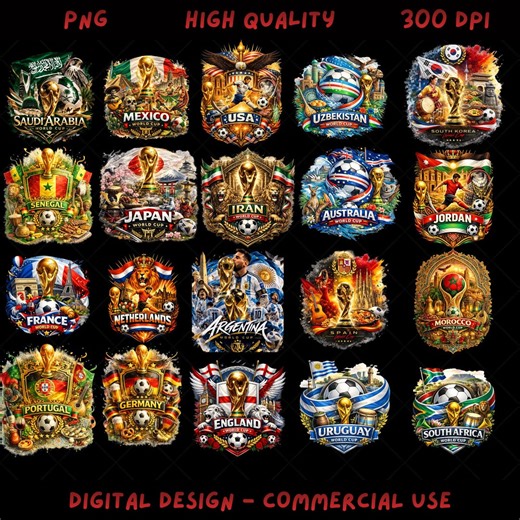 World Cup 2026 Football Crests Bundle, National Team PNG Art (digital Download) - Etsy