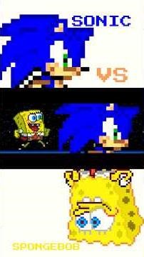 Sonic Vs SpongeBob! | Pixel Battle Shorts
