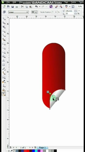 Red page with curled corner empty paper coreldraw tutorial #shorts #foryou