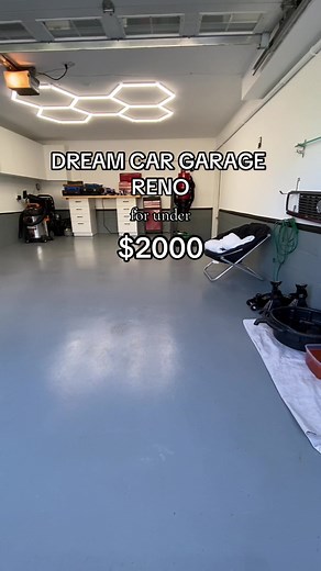 Renovating my dream car garage! What do you guys think? #renovation #reno #diy #garagerenovation #carguy #epoxy #howto #satisfying