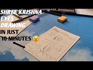 Shree Krishna Eyes Drawing – Divine Krishna Eye Art | Pencil Sketch Tutorial