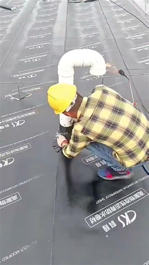 Professional Installation of CKS Modified Bituminous Waterproofing Around Roof Pipes