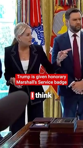 3.5K views · 236 reactions | President Donald Trump has been given an honorary Marshall's Service badge for his federal takeover of Washington DC. U.S. Marshals Service Director Gadyaces Serralta handed over the gift during an Oval Office event today Trump signed Executive Orders ending cashless bail in Washington DC and making flag burning punishable by a year in prison. | The Conservative Boricua | Facebook