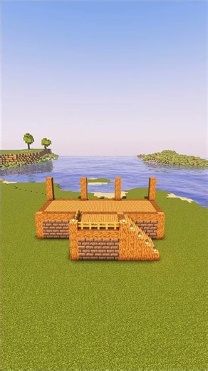 I Built A Lakeside House From Scratch, Here's How 😱 #minecraft #shorts