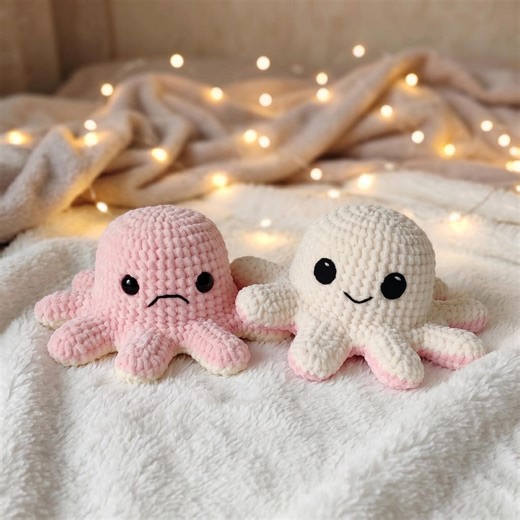 Reversible Octopus Crochet Pattern PDF, No Sew Amigurumi Octopus, Mood Plushie, Funny Viral Gift, Easy Beginner Crochet, Instant Download - Etsy