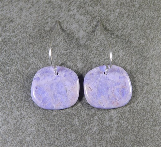 Purple Jade Earrings, Purple Jade Slab Earrings, Purple Jade and Sterling Silver Earrings, Slab Earrings - Etsy