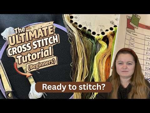 Flosstube #23 Start Cross Stitch Starting a pattern + Easy Setup + Find the Middle of Aida Fabric 🧵